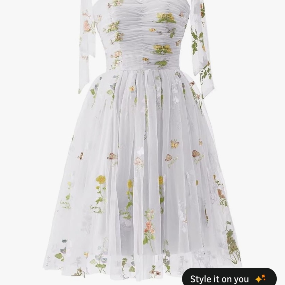 Floral White Midi Dress